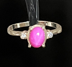 1960’s Pink Star Sapphire Ring 10K Gold Diamond Size 6.25 not blue Vintage