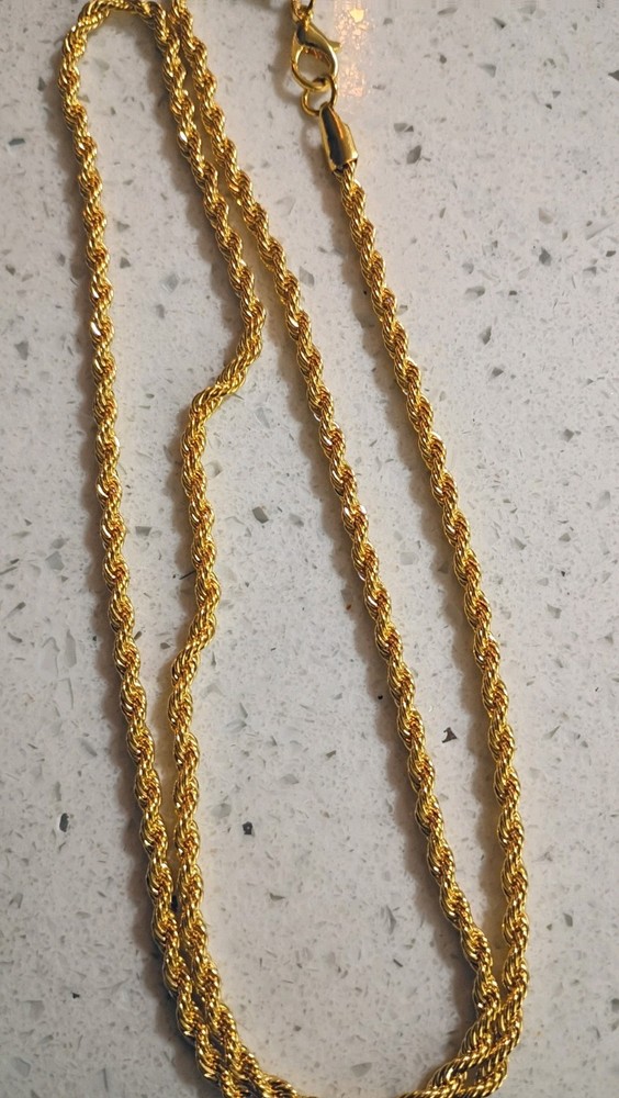 18KT GOLD PLATED ROPE CHAIN 18″ long