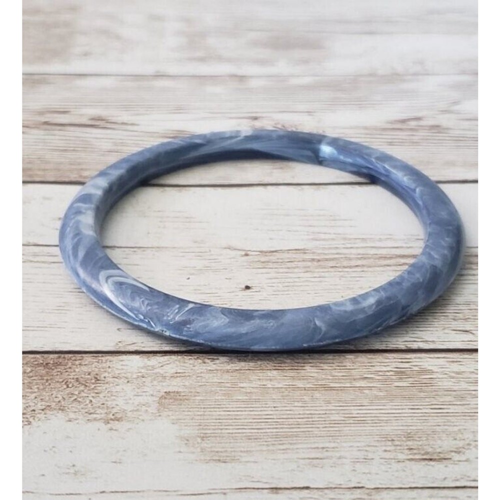 Vintage Bracelet / Bangle – Marbled Pattern Sky Blue