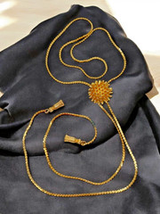 VTG Statement Gold-tone Atomic spiked ball slide-lariat chain necklace
