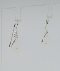 925 Pink Chalcedony Teardrop 1in Drop Earrings Sterling Silver Bezel Set Pear
