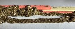 VTG 17” GOLD MESH CHAIN NECKLACE GOLD KNOTS PARTY EVERYDAY COSTUMES