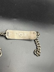 Vintage Sterling Silver ID Men Bracelet Engrave Steve Color Stone Heavy 46g 8”