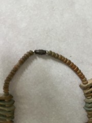 Vintage 70s Necklace Fringed wood with beads Tribal Jewelry
