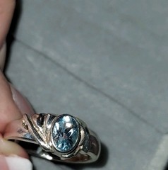 Vintage 925 Sterling Silver Genuine Blue Topaz Ring-Size7-3g