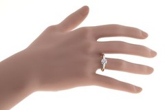 Vintage .90ct Ideal GIA Round Diamond Tapered Baguette 18k Gold Platinum Ring