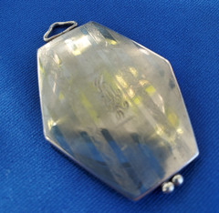 ORIGINAL Antique Deco STERLING SILVER 925 Pendant Vintage Hexagon Lozenge Locket