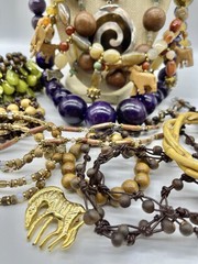 Jewelry Vtg To Mod Safari Boho Ethnic Stone Wood Animals ++ Pcs Lb Lot JL205