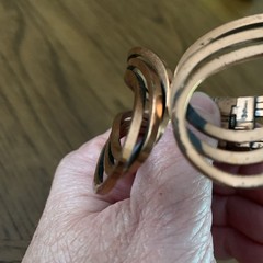 Renoir Engraved Copper Hinged Cuff Clamper Loop Bracelet Vintage. READ DESC