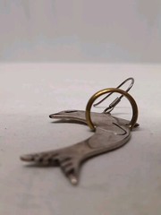 Vintage Taxco Sterling Silver 925 TB-110 Mexico Dolphin Drop Earrings