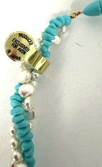 Vintage Avon Turquoise Like Beads, Faux Pearl Necklace 18″ Made for Japan Only