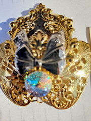 Angels of Love Gold Tone Angel Brooch Pin w/ Aurora Borealis Crystal – Signed