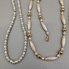Vintage Napier Beaded Necklace Lot of 3 Metal Beads Acrylic