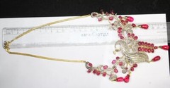 5.50ct Rose Cut Diamond 925 Sterling Silver Ruby Victorian Look Necklace Set
