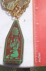 DESTASH! VINTAGE NEIGER EGYPTIAN PENDANT SPHINX GLASS CABACHON NECKLACE BRACELET