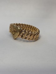 Vintage Marine Logo On Heart Expandable Sweetheart Bracelet Gold Tone