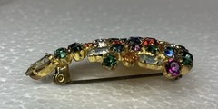 1 3/4 Inch Austrian Crystal Christmas Tree Pin Brooch Vintage Austria