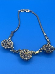 Vintage Barclay Purple Rhinestone Necklace – Gold Tone Cluster Statement Jewelry