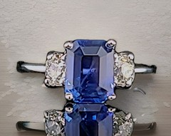 Vintage Platinum Engagement Ring 2.04CT.Natural Untreated Blue Sapphire GIA Cert