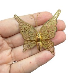 Vintage Jewelry Gold Tone Butterfly Brooch Pin