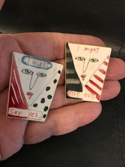 1970s-1980s FRED BABB Ear Mights Ceramic Pop Art Earrings