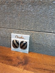 Carol Lee Vintage Medium Stripe Black Silver Signed