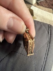 Antique 9.18g Victorian Etruscan Rare Slide Open Locket Pendant Etched Gold Fill