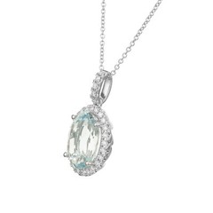 Peter Suchy 3.51 Carat Aquamarine Diamond White Gold Pendant