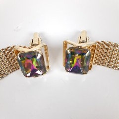 Vintage Cuff Links Mesh Bullet Back Toggle Stones Gems Jewelry Mens Lot