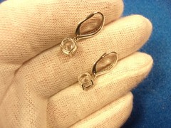 3 PAIRS OF STERLING SILVER EARRINGS: CZ HOOPS, STUDS/DROPS; GOLD PLATED HOOPS