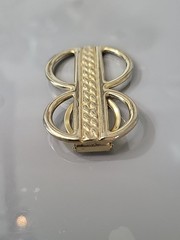 Vintage Gold Tone Scarf Ring French Style Hinged Clip M39