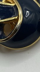 Vintage Les Bernard Vc Gold Email Tone Clip On Earrings