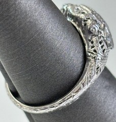 Platinum .20ctw Natural Old European And Single Cut Diamond Vintage Ring