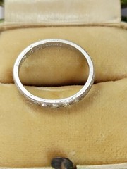 Antique platinum Diamond Ring Band Sz 4 Wedding Anniversary