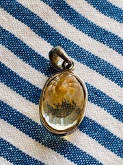 Vintage SMOKY QUARTZ PENDANT 925 Silver Faceted Gorgeous Color 7/8 x 5/8″ FAT