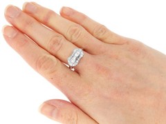 Vintage 0.78Ct Diamond and 18k White Gold Dress Ring Circa 1950