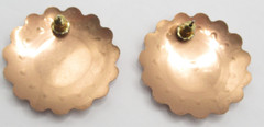 Copper Southwestern Style Round Pierced Earrings Vintage