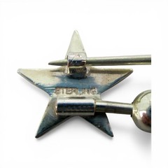 Sterling Silver STAR PIN Charm Holder CHARM PIN Jewelry Gift BEADS Brooch CUTE!