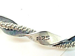 Mexican 925 Silver Bangle Cuernavaca Handmade Slip on Style Signed Twist Pattern