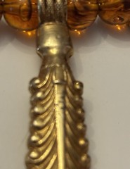 Vintage Lanvin Paris Egypt Revival Choker 16” Faux Amber Lucite & Gold Metal