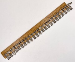 MONET EARLY RARE JUGENDSTIL ART DECO IRON LACE NECKLACE SILVER CLR CHOKER SIGNED