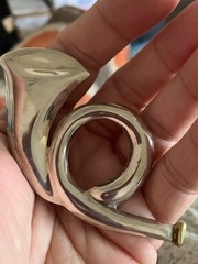 French Horn Brooch TAXCO Mexico Silver 925 Modern Design TV-73 Vintage, Music