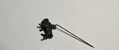 VINTAGE LAPEL STICK PIN W/DANGLING BUFFALO/BISON- Early 1900’s