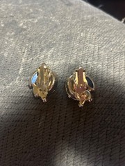 vintage DeLizza & Elster (Juliana) blue and green cluster clip-on earrings