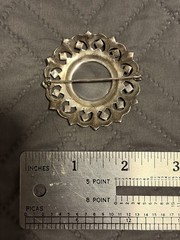 Vintage 2″ Marcasite Black Onyx Silver Brooch 925