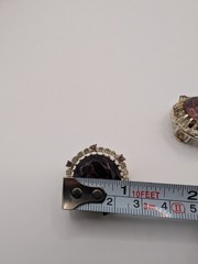 Vintage Pink Amethyst Glass Rhinestone Halo Clip On Earrings Large 21mm