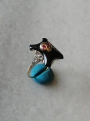 Antique Rare Memento Mori 14kt Yellow Gold, Diamonds,Rubies Stone Ring