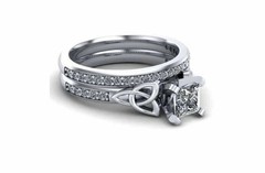 2.00Ct Princess Cut Lab Created Diamond 925 Silver Engagement Bridal Ring Set