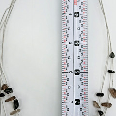 VTG 925 ATI Necklace Earrings Set 20in Smoky Quartz Black Onyx Chip Beads READ