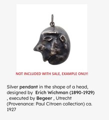 2 Antique 1920s Dutch Abstract Silver Pendant by: Erich Wichman (1890 – 1929)